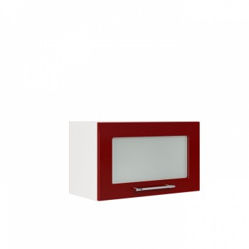 Бруклин ШВГС 600 Шкаф верхний горизонтальный со стеклом (Бетон белый/корпус Белый) в Каменке - kamenka.mebel54.com | фото