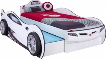 CARBED Кровать-машина Coupe с выдвижной кроватью White 20.03.1310.00 в Каменке - kamenka.mebel54.com | фото