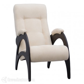 Кресло для отдыха Неаполь Модель 9 без лозы (Венге-эмаль/Ткань Ваниль Verona Vanilla) в Каменке - kamenka.mebel54.com | фото