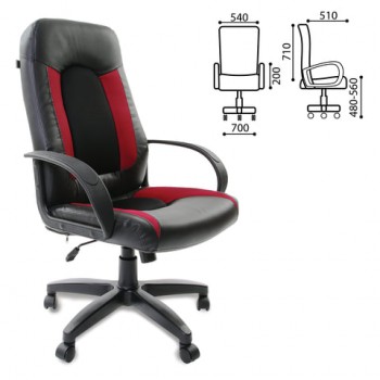 Кресло офисное BRABIX Strike EX-525 (черно-красный) в Каменке - kamenka.mebel54.com | фото