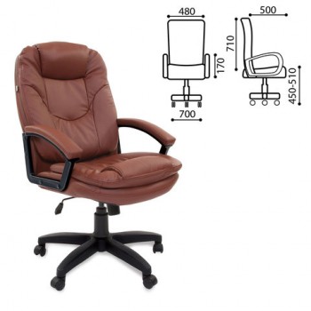 Кресло офисное BRABIX Trend EX-568 (коричневый) в Каменке - kamenka.mebel54.com | фото
