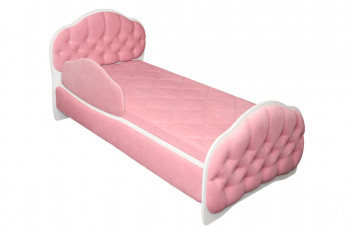 Кровать 160 Гармония 36 Светло-розовый (мягкий бортик) в Каменке - kamenka.mebel54.com | фото