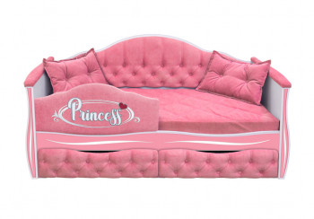 Кровать 160 серии Иллюзия 2 ящика 36 Розовый (мягкий бортик/подушки) в Каменке - kamenka.mebel54.com | фото