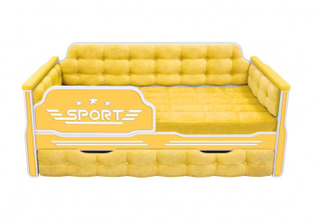 Кровать 180 серии Спорт 1 ящик 74 Жёлтый (мягкие боковые накладки) в Каменке - kamenka.mebel54.com | фото