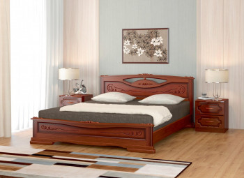 Кровать Карина-7 из массива сосны 1400*2000 Орех в Каменке - kamenka.mebel54.com | фото