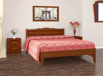 Кровать Карина-7 из массива сосны 1600*2000 Орех в Каменке - kamenka.mebel54.com | фото