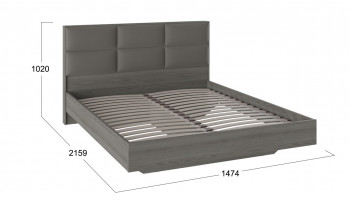 Кровать «Либерти» с мягким изголовьем и подъемным механизмом Хадсон/Ткань Грей/1400 в Каменке - kamenka.mebel54.com | фото