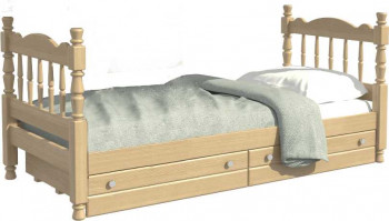 Кровать одинарная Аленка из массива сосны 800*1890 Сосна в Каменке - kamenka.mebel54.com | фото