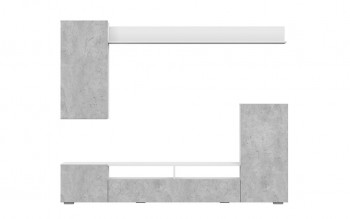 Мебель для гостиной МГС 4 (Белый/Цемент светлый) в Каменке - kamenka.mebel54.com | фото