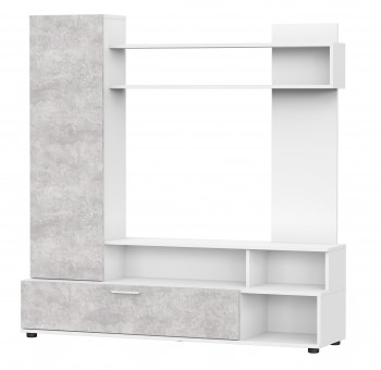Мебель для гостиной "МГС 9" Белый / Цемент светлый в Каменке - kamenka.mebel54.com | фото