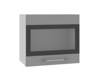 Ройс ВПГСФ 500 Шкаф верхний горизонтальный со стеклом с фотопечатью высокий (Графит софт/корпус Серый) в Каменке - kamenka.mebel54.com | фото