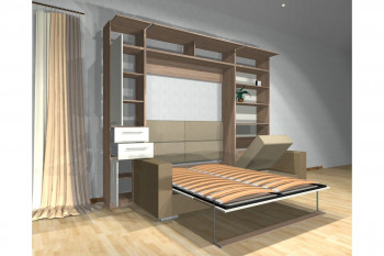 Шкаф-кровать с диваном Каролина в Каменке - kamenka.mebel54.com | фото