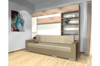 Шкаф-кровать с диваном Каролина в Каменке - kamenka.mebel54.com | фото