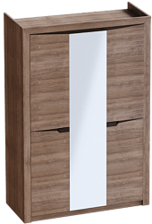 Шкаф трехдверный Соренто Дуб стирлинг/Кофе структурный матовый в Каменке - kamenka.mebel54.com | фото
