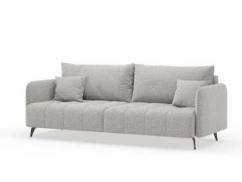 Валериан диван трёхместный прямой Светло-серый, ткань RICO FLEX 108 в Каменке - kamenka.mebel54.com | фото